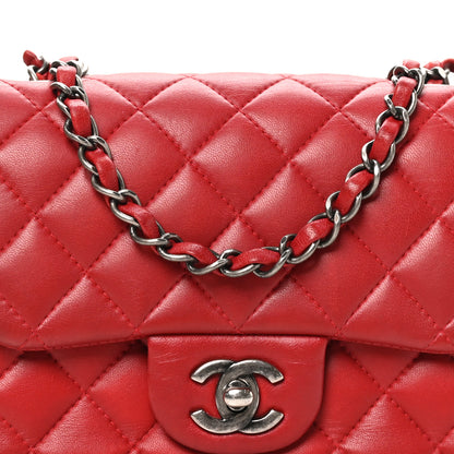 Chanel Lambskin Quilted Mini Square Flap Red 7 of 9