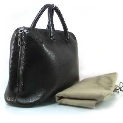Bottega Veneta Pebbled Leather Briefcase Black 3 of 9