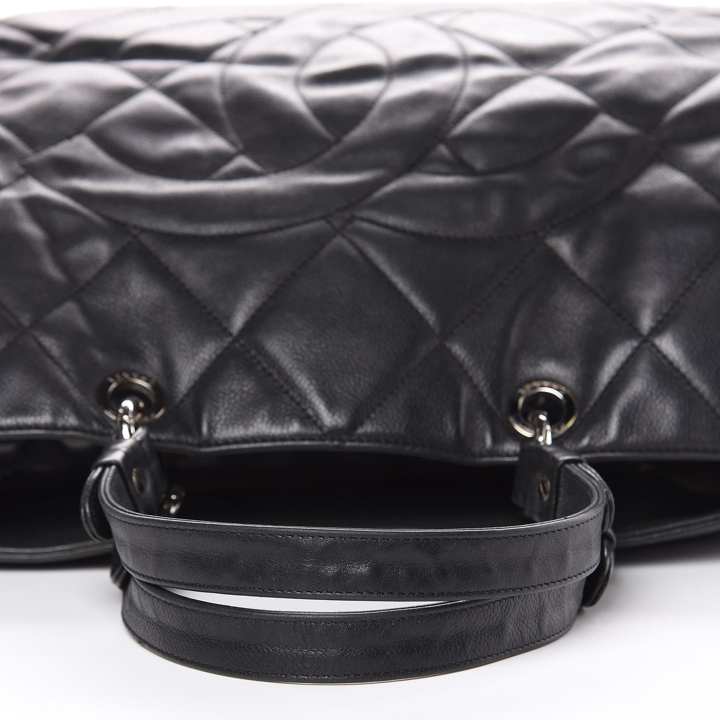 Soft Caviar Quilted Large Timeless Tote Black