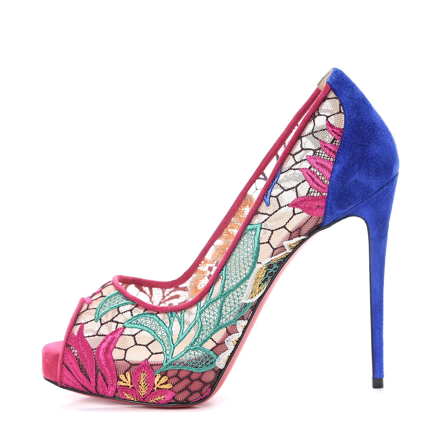 Dentelle Veau Velours Floral Very Lace 120 Pumps 35 Multi