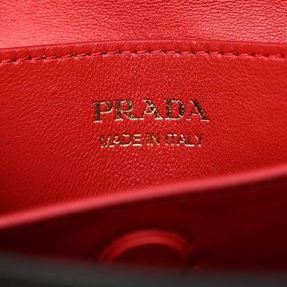 Prada Saffiano Cuir Medium Double Bag Black Fuoco 6 of 9