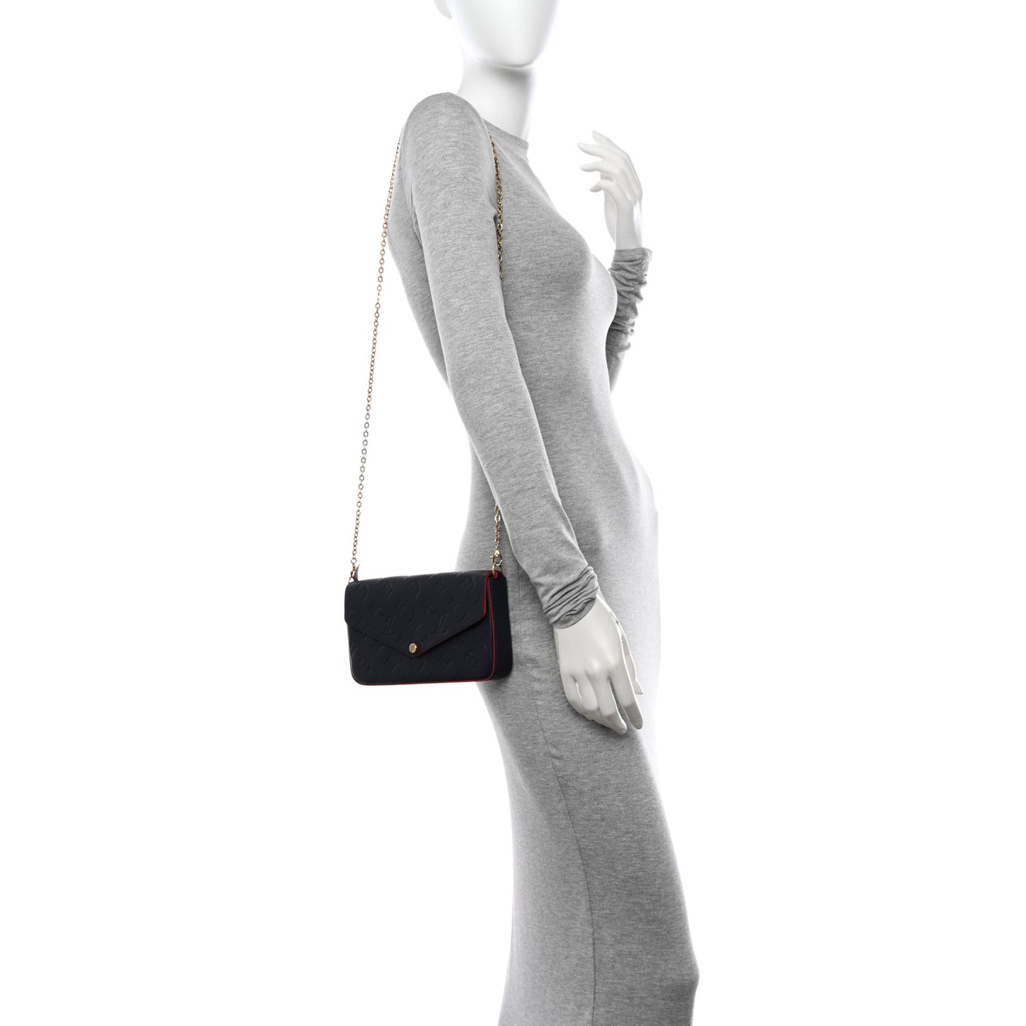 Empreinte Pochette Felicie Chain Wallet Marine Rouge