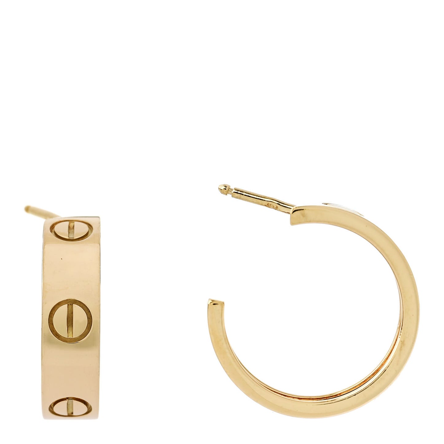 18K Yellow Gold 5.5mm LOVE Hoop Earrings