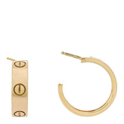 Cartier 18K Yellow Gold 5.5mm LOVE Hoop Earrings 1 of 6