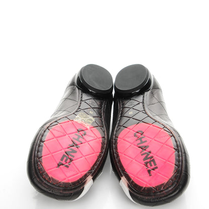 Chanel Lambskin Quilted Cambon Ballerina Flats 38 Black 5 of 9