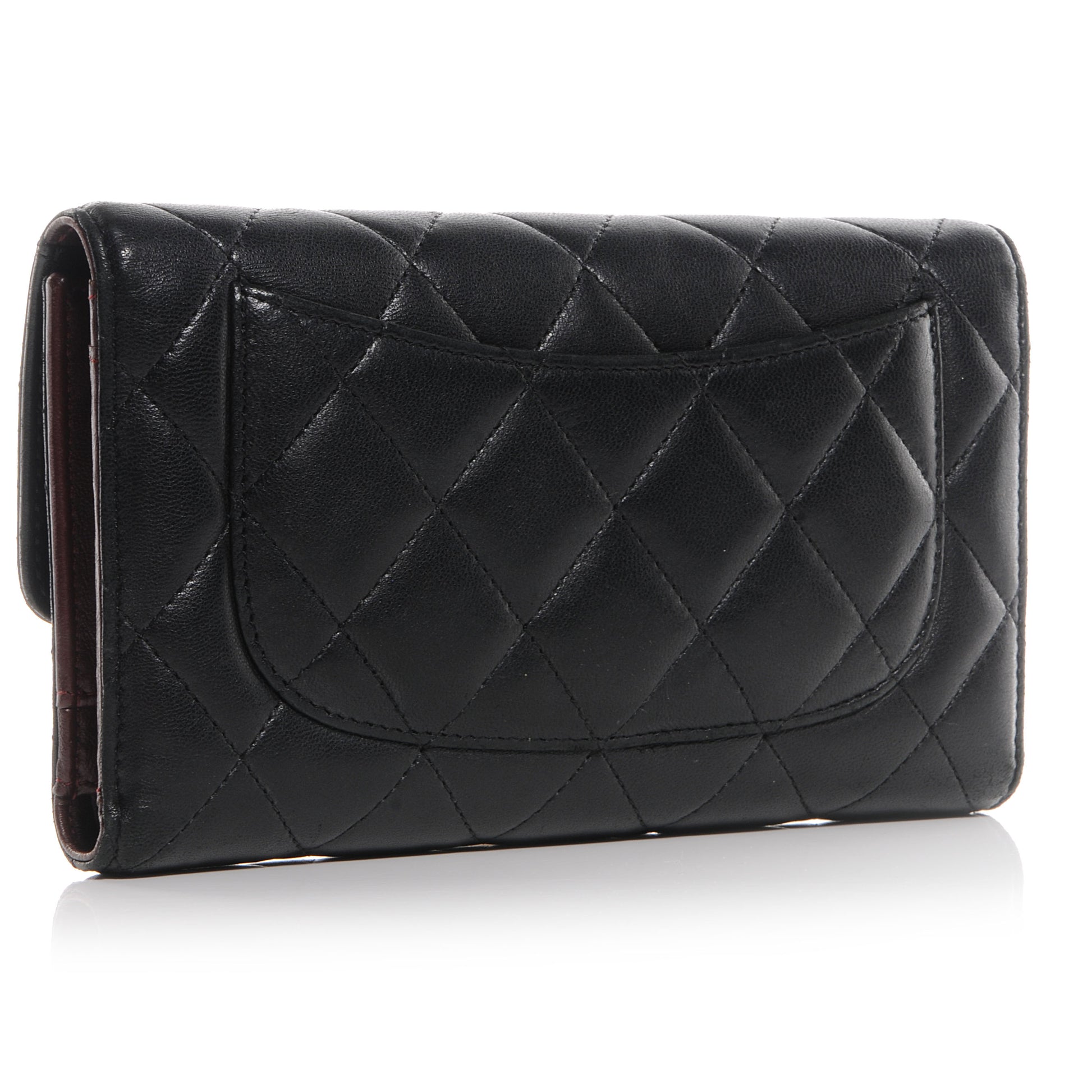 Chanel Lambskin Quilted Large Flap Wallet Black 3 of 8