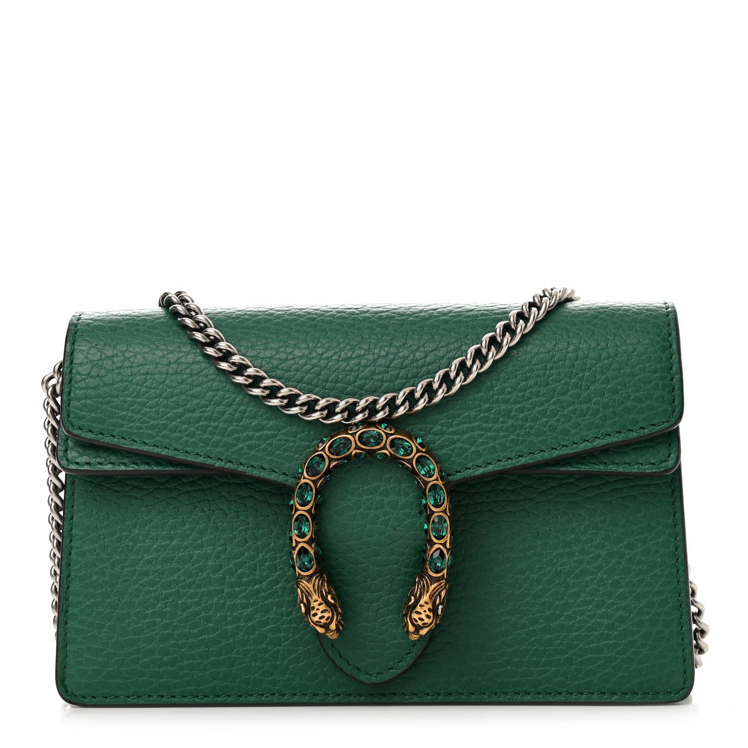Gucci Dollar Calfskin Crystal Super Mini Dionysus Shoulder Bag Emerald 1 of 9