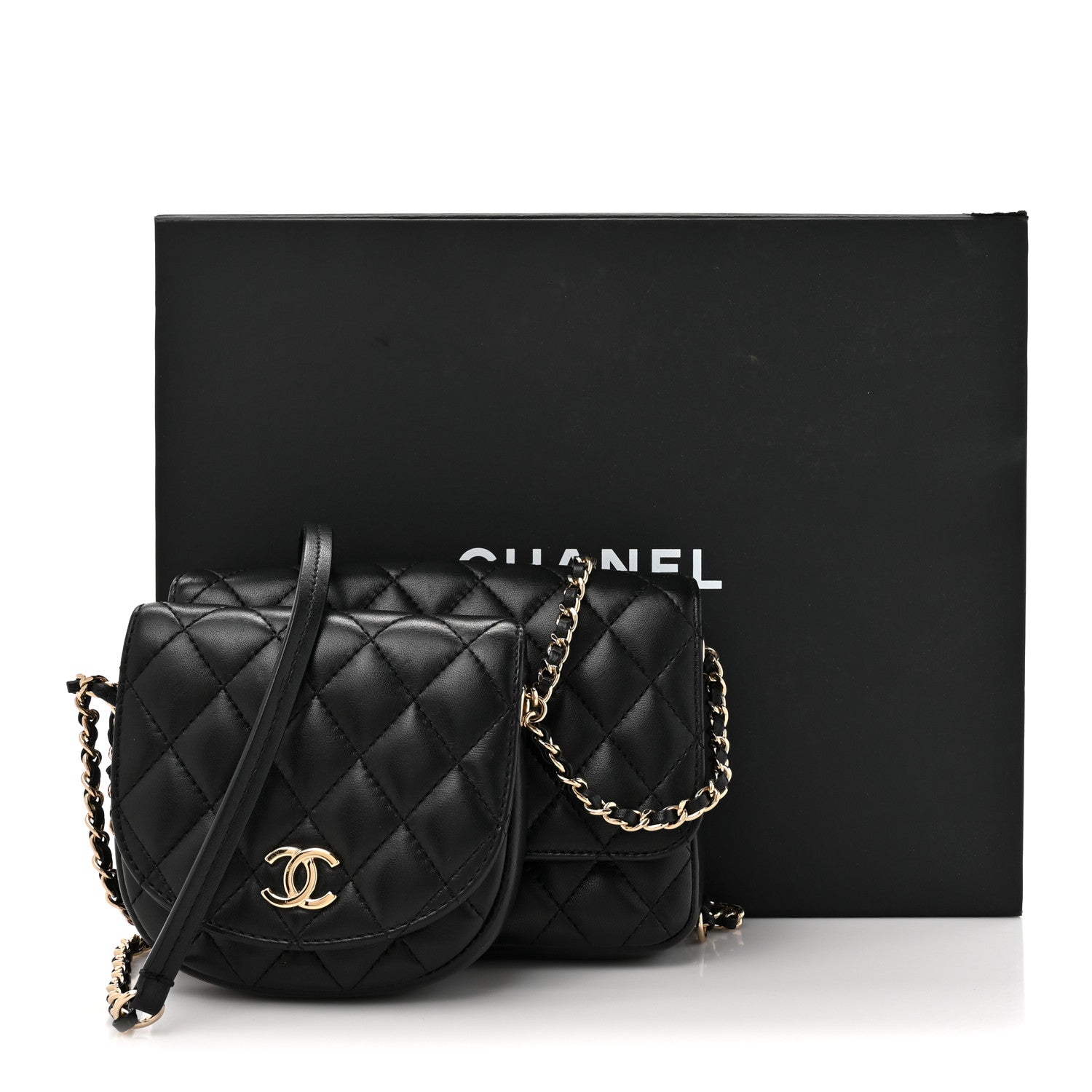 Chanel Lambskin Quilted Side Packs Black 16 of 16