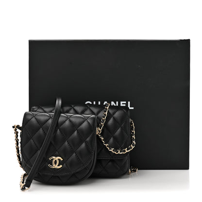 Chanel Lambskin Quilted Side Packs Black 16 of 16