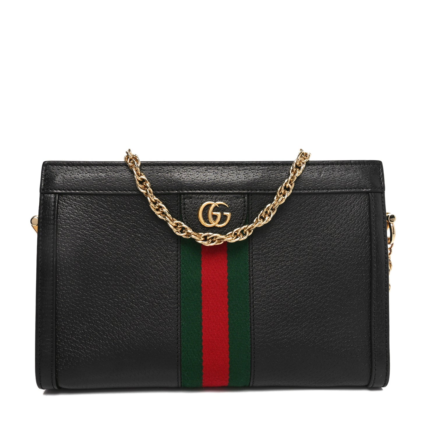 Calfskin GG Web Small Ophidia Chain Shoulder Bag Black