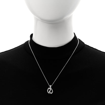 Tiffany Sterling Silver Diamond Elsa Peretti Snake Pendant Necklace 2 of 7