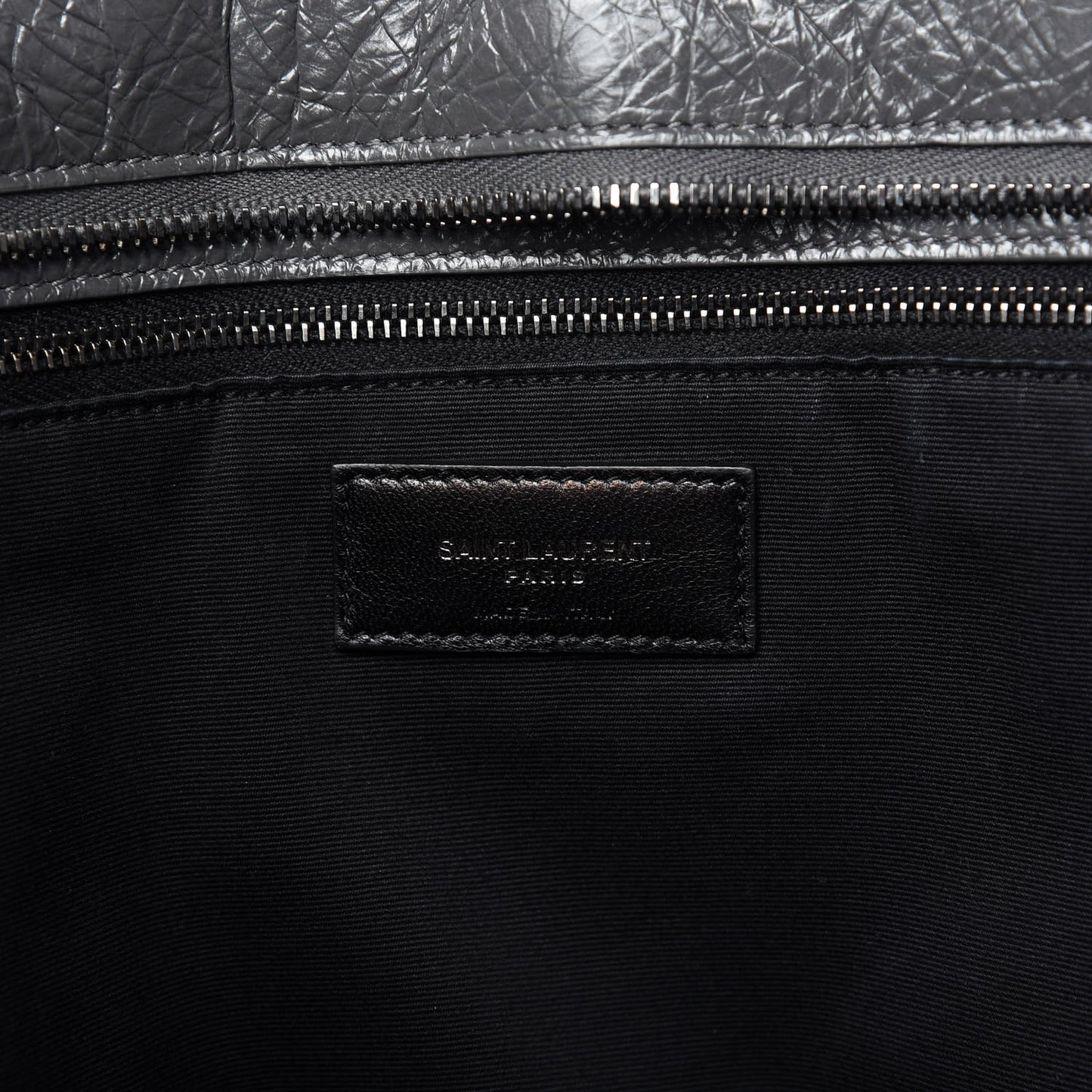 Crinkled Calfskin Matelasse Monogram Large Niki Shopping Tote Bag Grey
