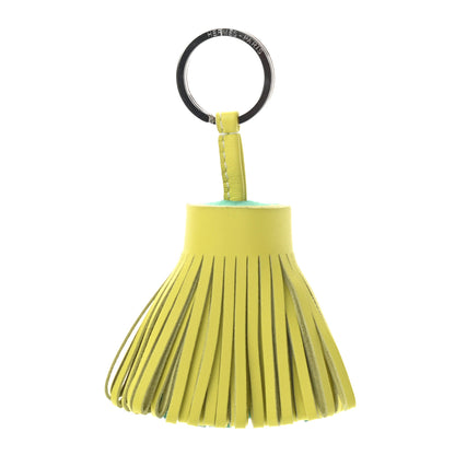 Hermes Lambskin Bi-Color Carmen Tassel Key Holder Lime Menthe 1 of 3