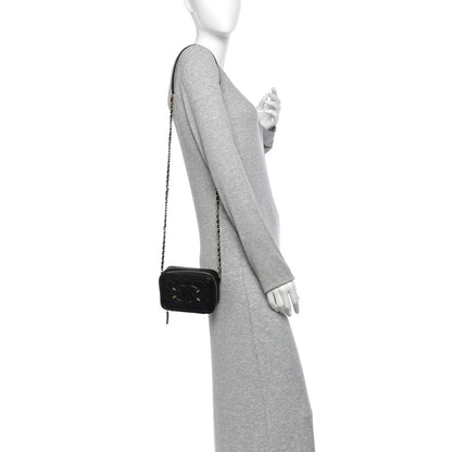 Chanel Caviar Quilted CC Filigree Vanity Clutch With Chain Black 2 of 12