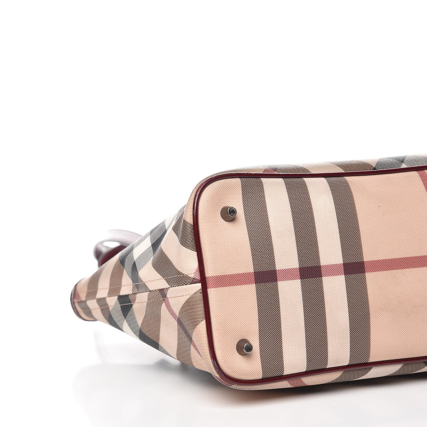 Patent Nova Check Shopper Tote Red