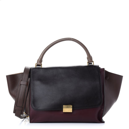 Celine Smooth Calfskin Medium Tri-Color Trapeze Ebony 1 of 10