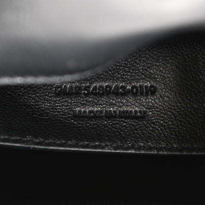 Saint Laurent Calfskin Crocodile Embossed Matelasse Monogram Baby Niki Chain Satchel Black 7 of 10