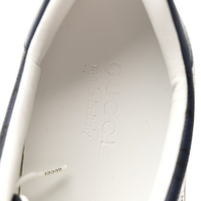 Gucci GG Supreme Monogram Ayers Web Mens New Ace Sneakers 8 Dark Blue 8 of 10