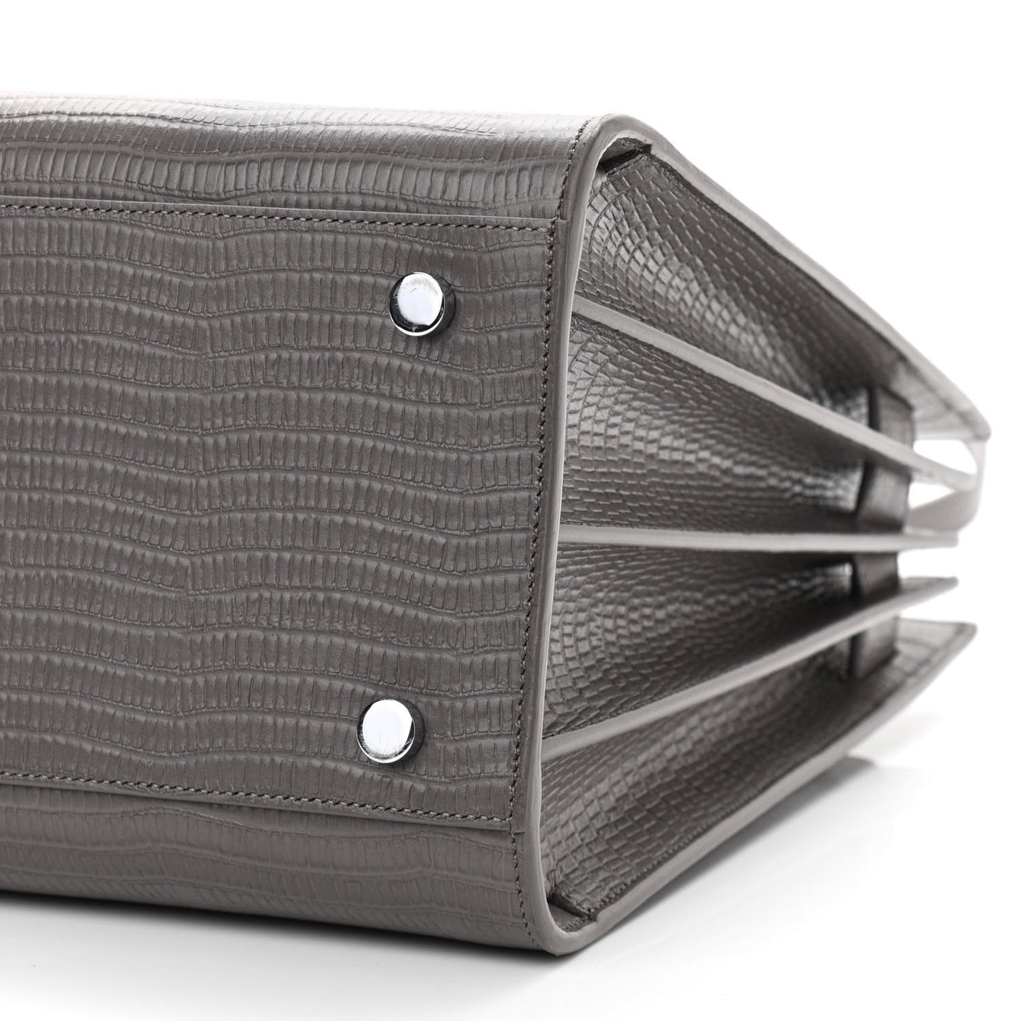 Lizard Calfskin Embossed Small Sac De Jour Fog