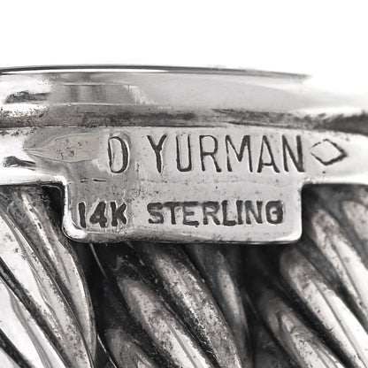 David Yurman Sterling Silver 14K Yellow Gold 3-Row Station Cable Bracelet 4 of 4