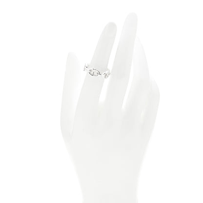 Hermes Sterling Silver PM Chaine d'Ancre Enchainee Band Ring 54 6.75 2 of 8