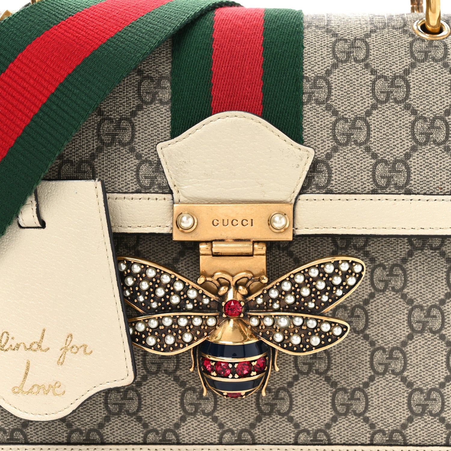 Gucci GG Supreme Monogram Small Queen Margaret Top Handle Bag White 8 of 11