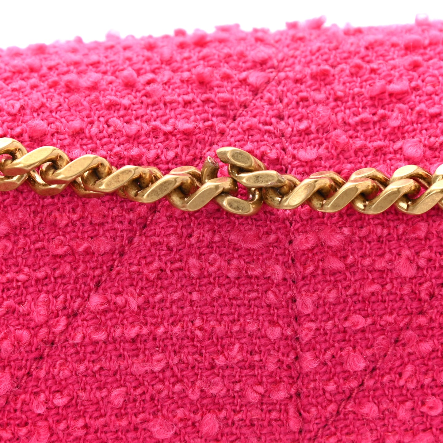 Boucle Tweed Patchwork Monogram Medium Jamie Baguette Magenta