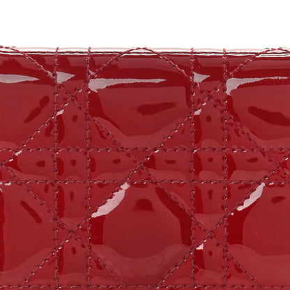 Christian Dior Patent Cannage Mini Lady Dior Wallet Cherry Red 7 of 8