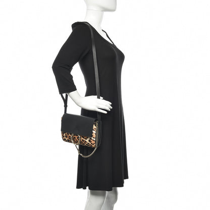 Chloe Calfskin Pony Hair Leopard Print Small Faye Shoulder Bag Abstract White 2 of 10