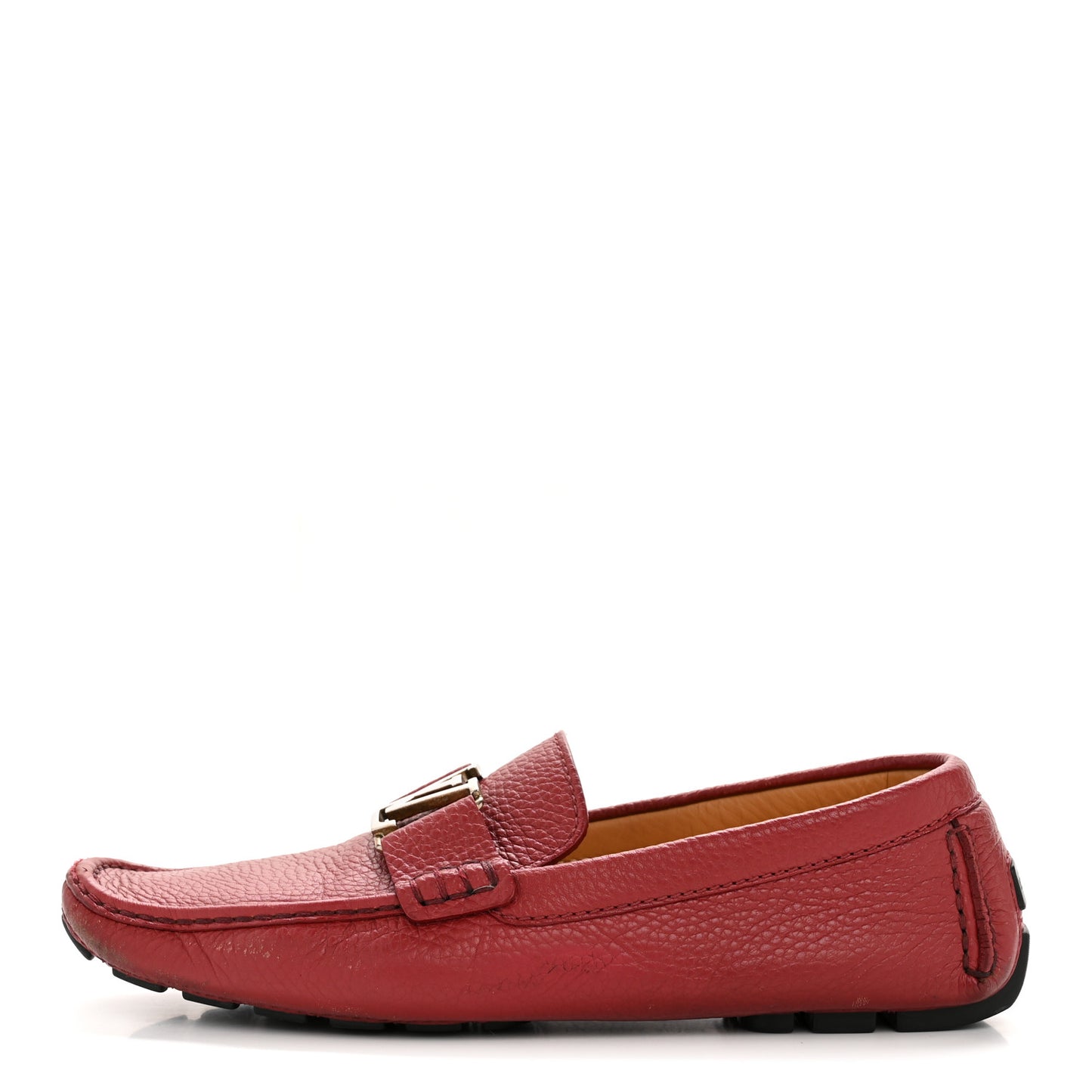 Calfskin Mens Monte Carlo Car Shoe Moccasin Loafers 9 Red