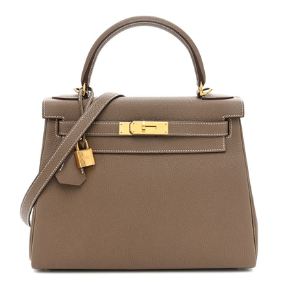 Hermes Togo Kelly Retourne 28 Etoupe 1 of 16