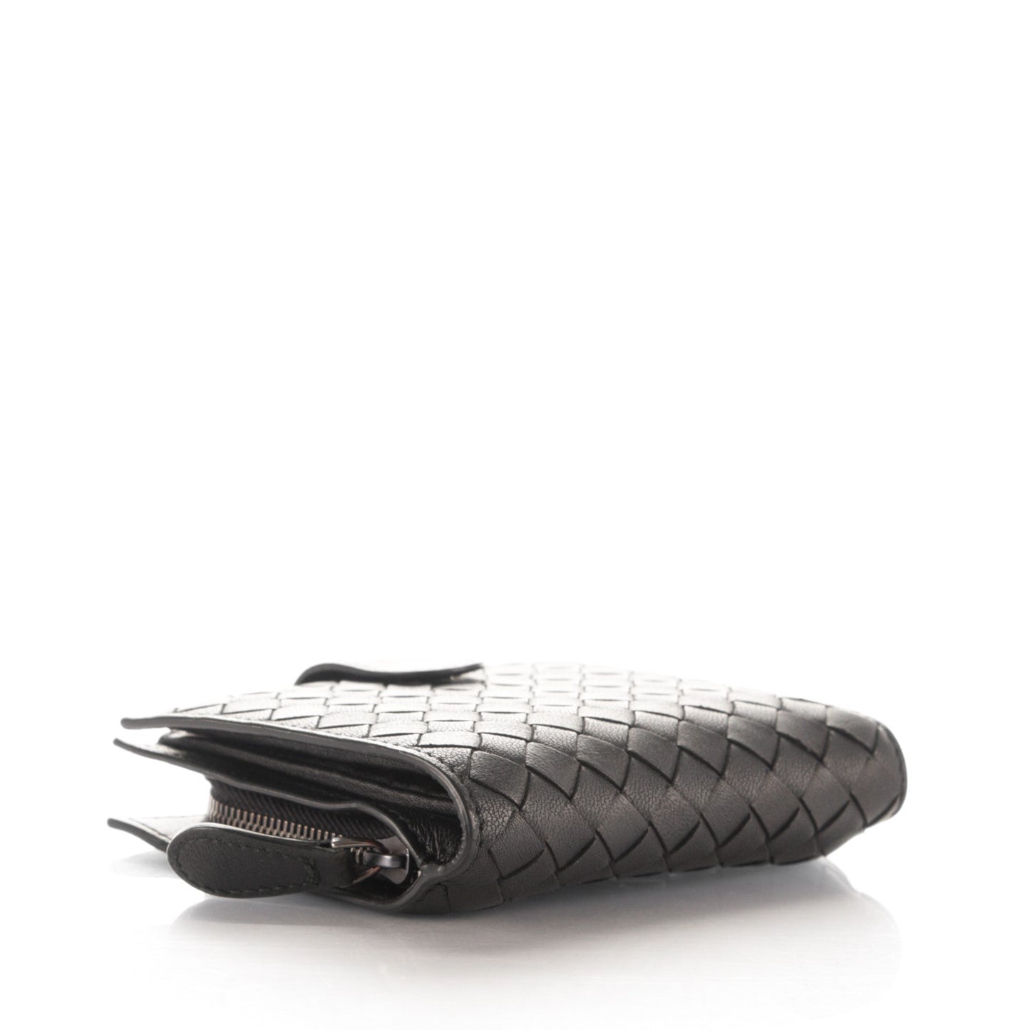 Nappa Intrecciato French Flap Wallet Nero Black