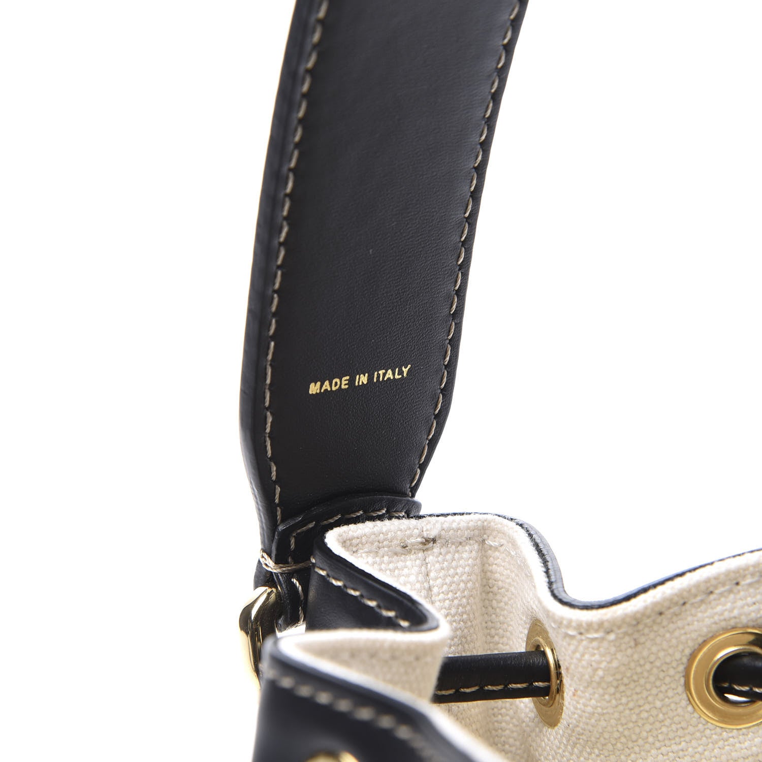 Fendi Canvas Vitello King F is Fendi FF Embroidered Mini Mon Tresor Bucket Bag Grezzo Black 11 of 13