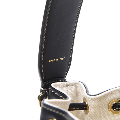 Fendi Canvas Vitello King F is Fendi FF Embroidered Mini Mon Tresor Bucket Bag Grezzo Black 11 of 13