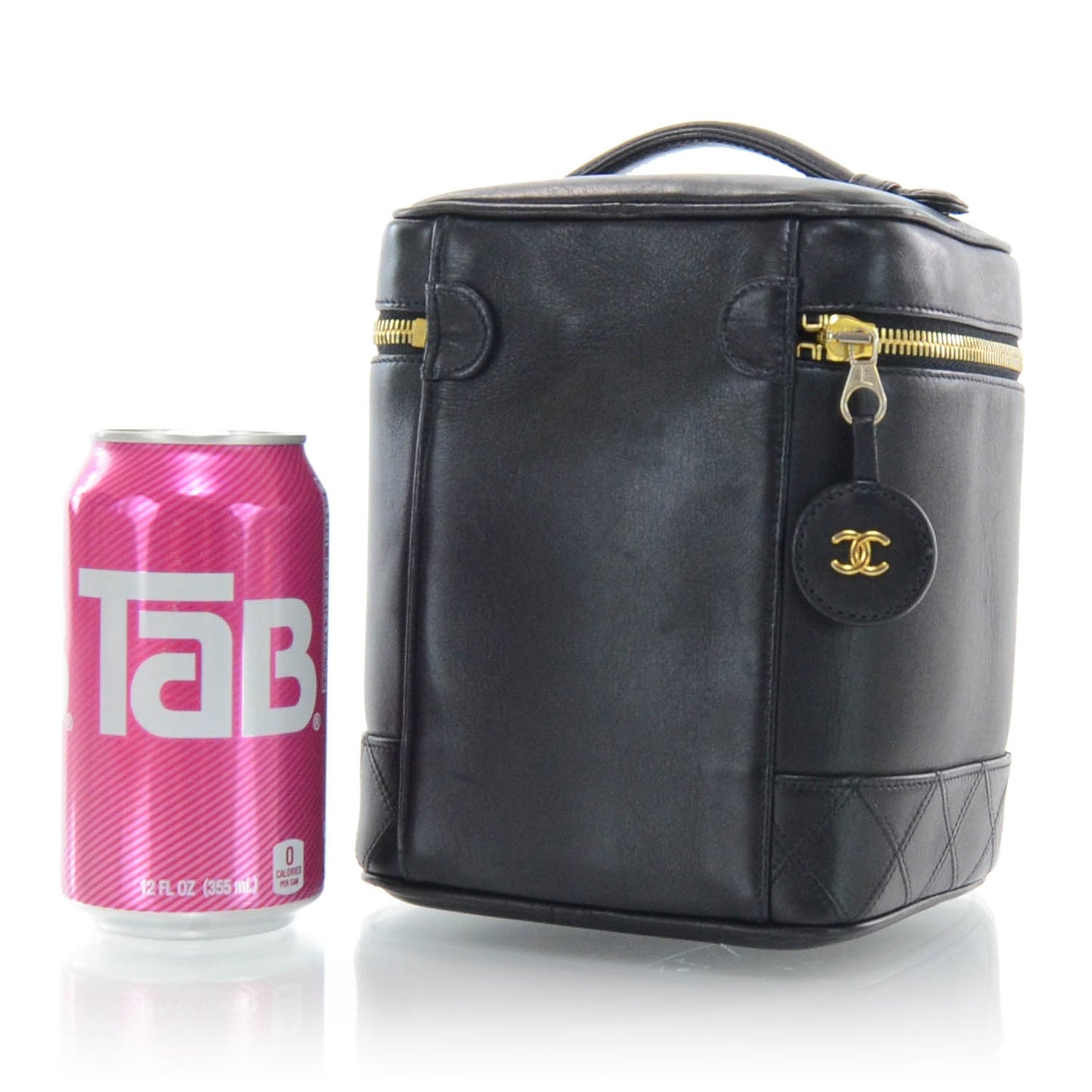 Calfskin Cosmetic Vanity Bag Black