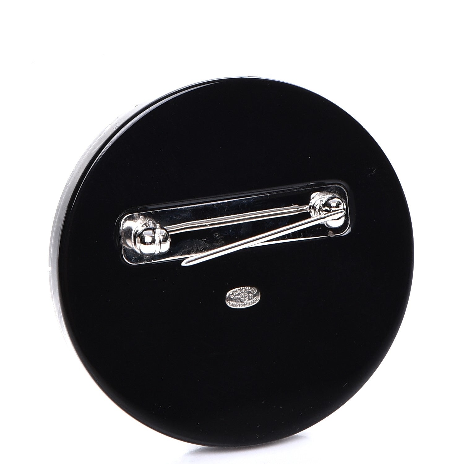 Chanel Glittered Resin Strass Brooch Black Pink 3 of 5