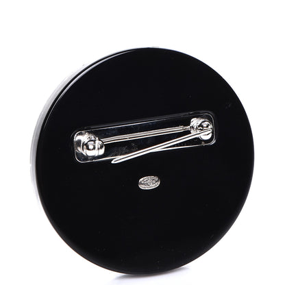 Chanel Glittered Resin Strass Brooch Black Pink 3 of 5