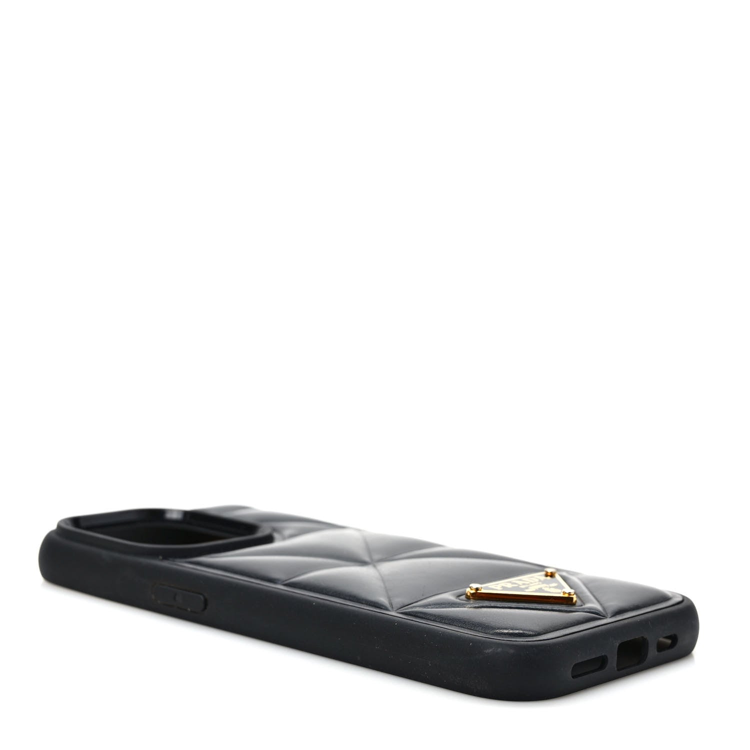 Prada Goatskin Quilted iPhone 14 Pro Case Black 3 of 4