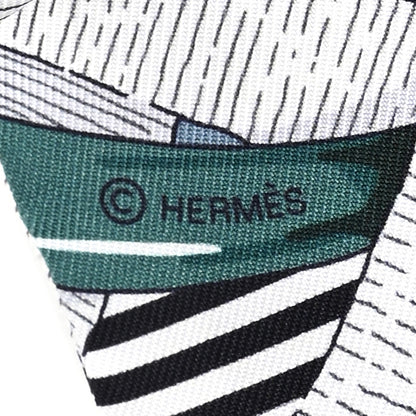 Hermes Silk Twilly Mors a Jouets Chemise Marine White 3 of 3
