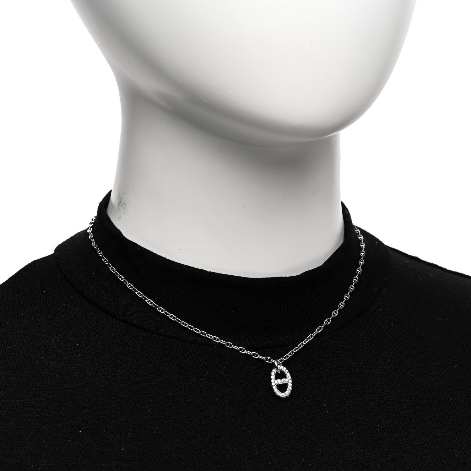 Hermes 18K White Gold Diamond New Farandole Pendant Necklace ST 2 of 6