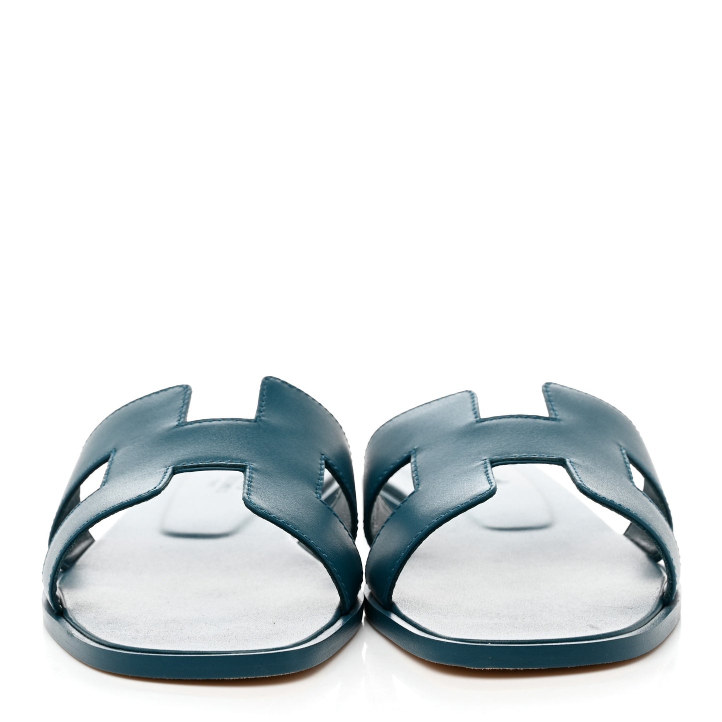 Calfskin Oran Sandals 39.5 Bleu Emeraude