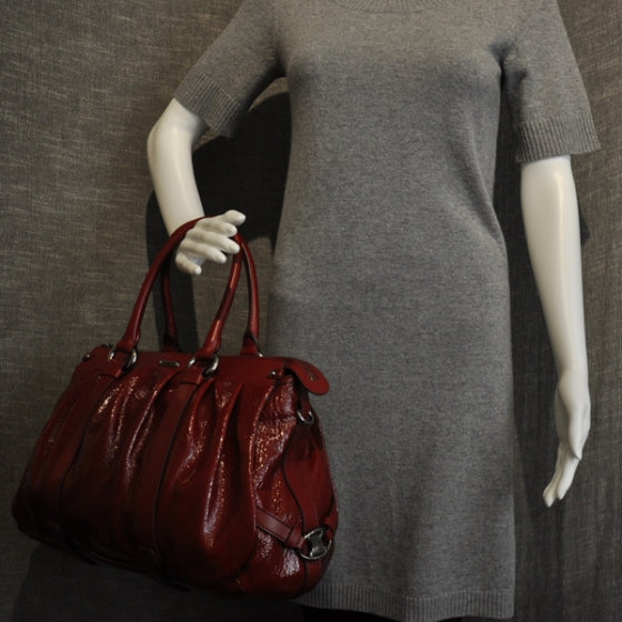 Patent Leather Satchel Rosso Red