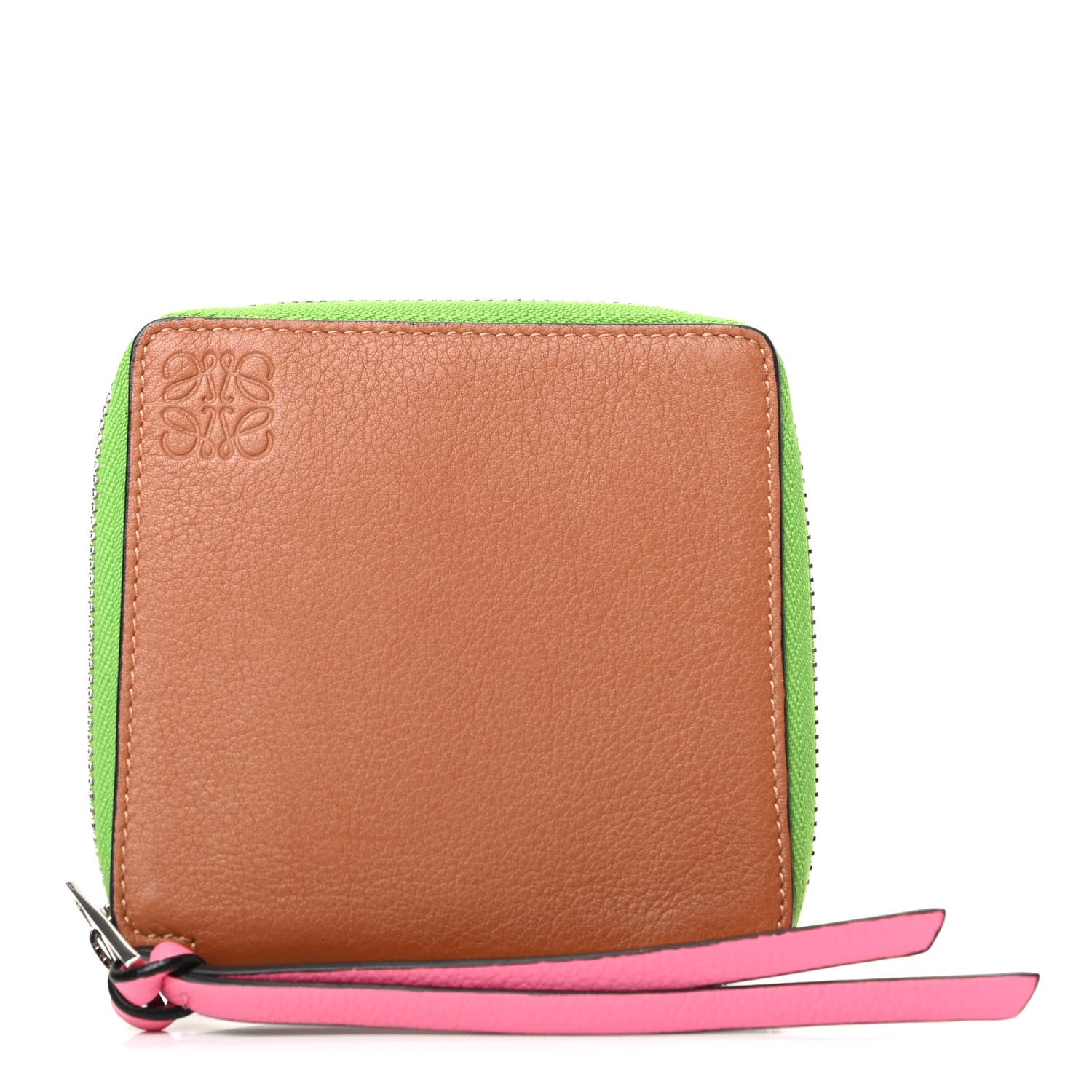 Loewe Calfskin Small Zip Wallet Tan Multicolor 1 of 9