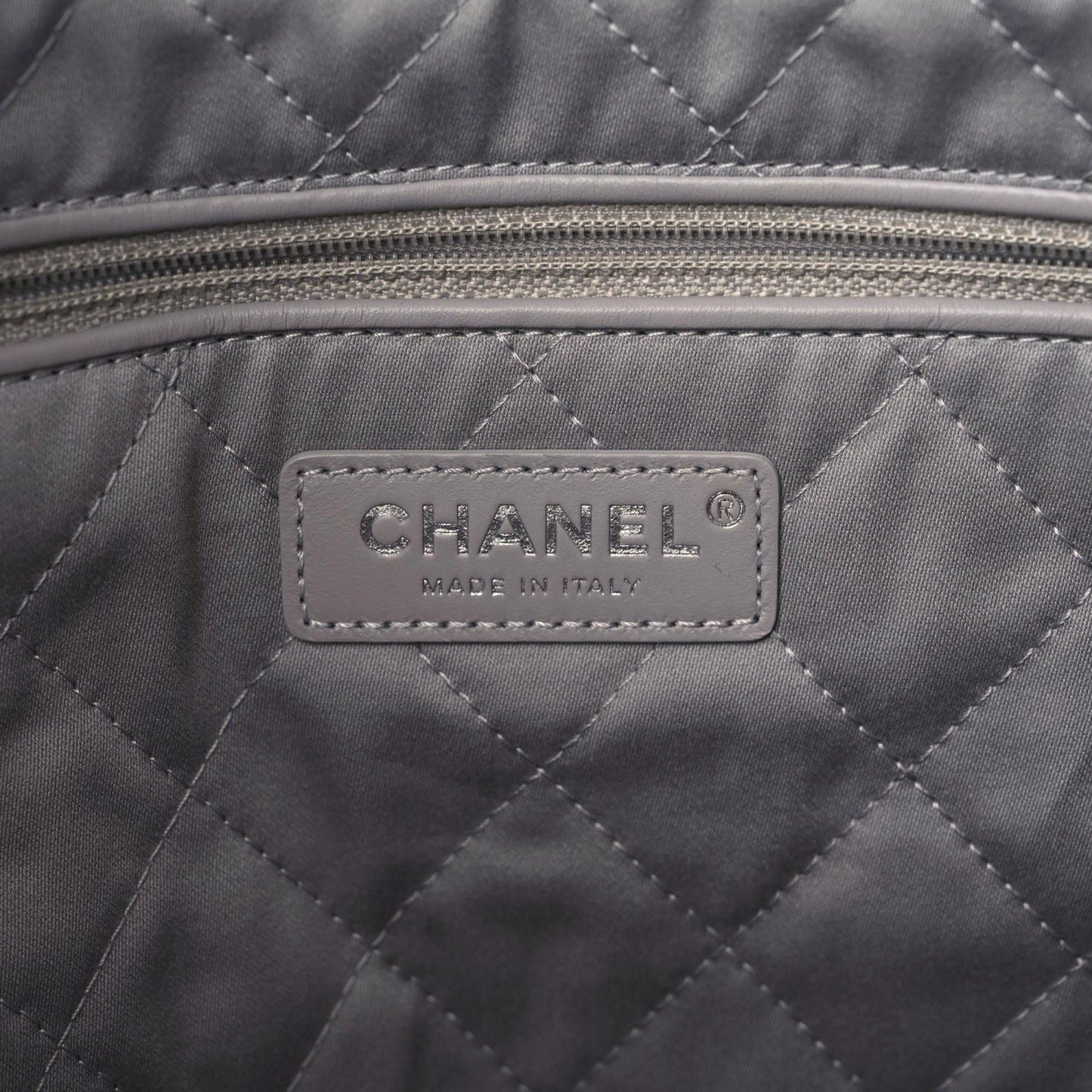 Shiny Calfskin Quilted Small Chanel 22 Grey