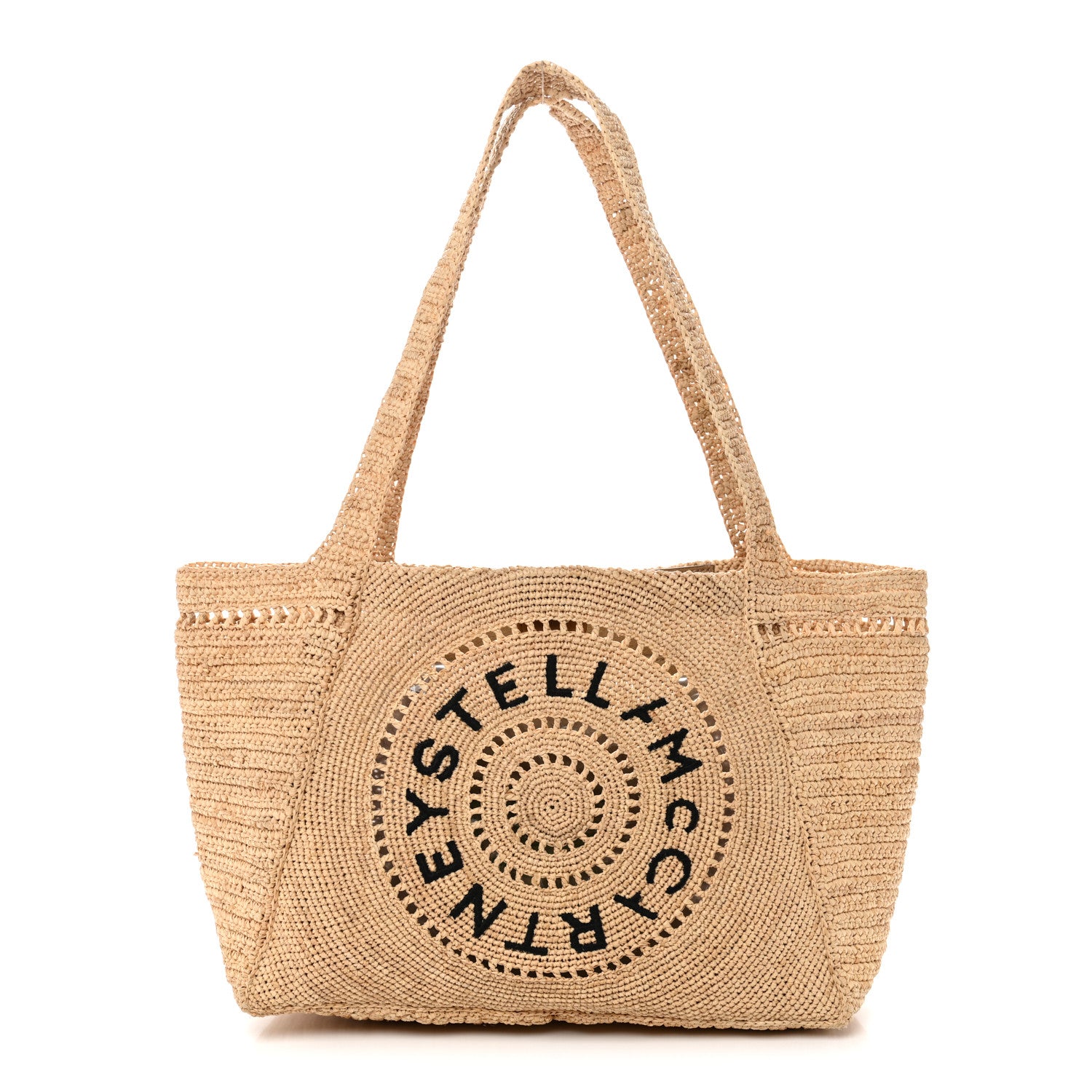 Stella McCartney Raffia Crochet Logo Small Tote Bag Natural 1 of 11
