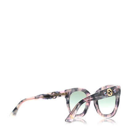 Gucci Acetate Round Frame Star Sunglasses GG0208S Grey Pink 4 of 7