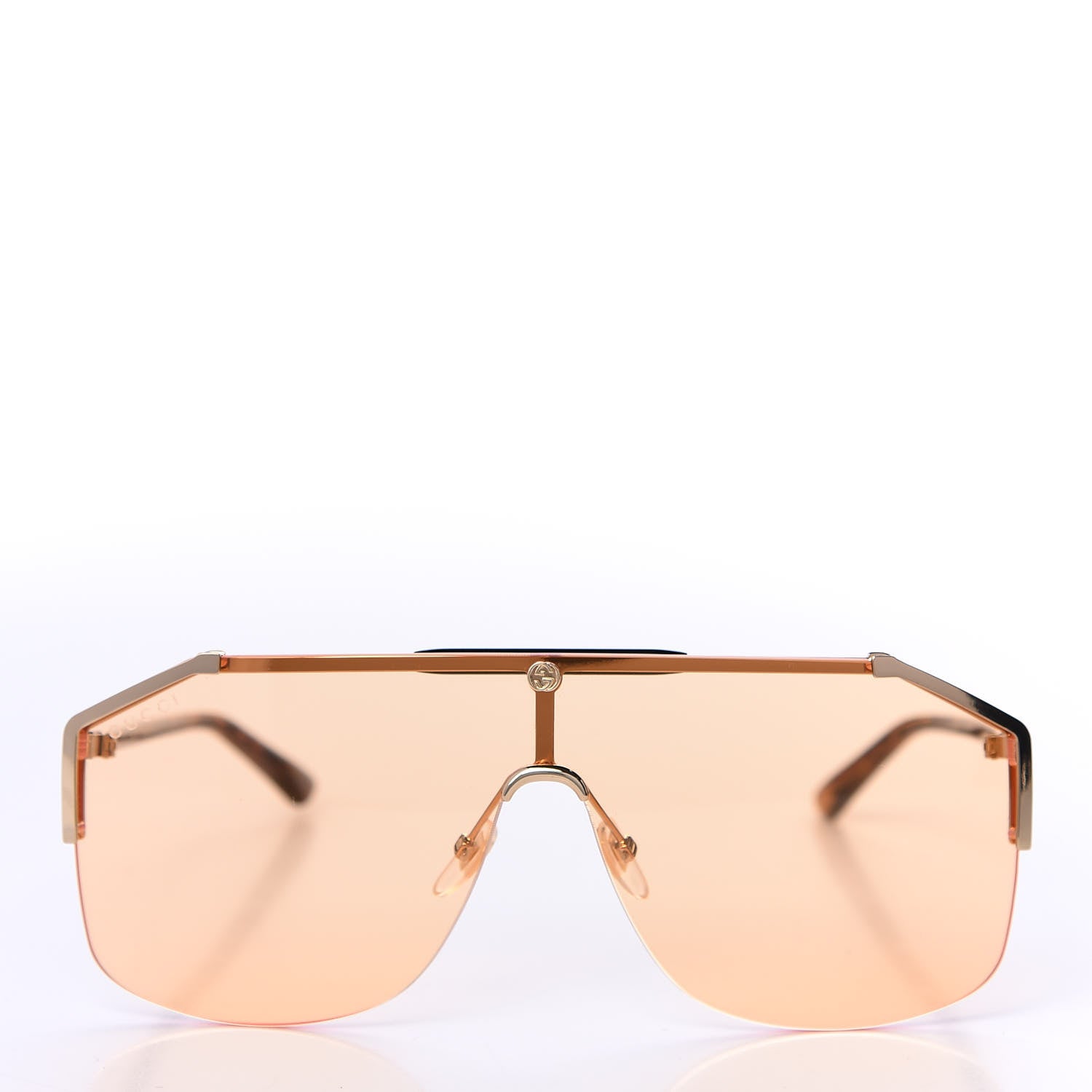 Gucci Metal Rimless Square Sunglasses GG0291S Ambar Gold 2 of 8