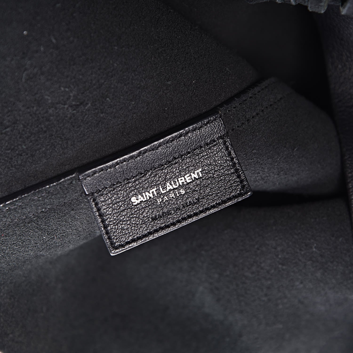 Saint Laurent Calfskin Large Fringe Shopping Tote Black 7 of 14