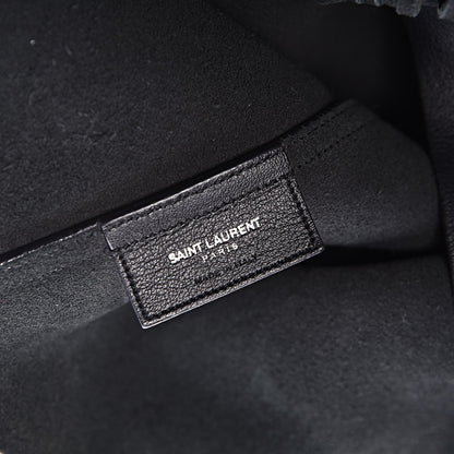 Saint Laurent Calfskin Large Fringe Shopping Tote Black 7 of 14