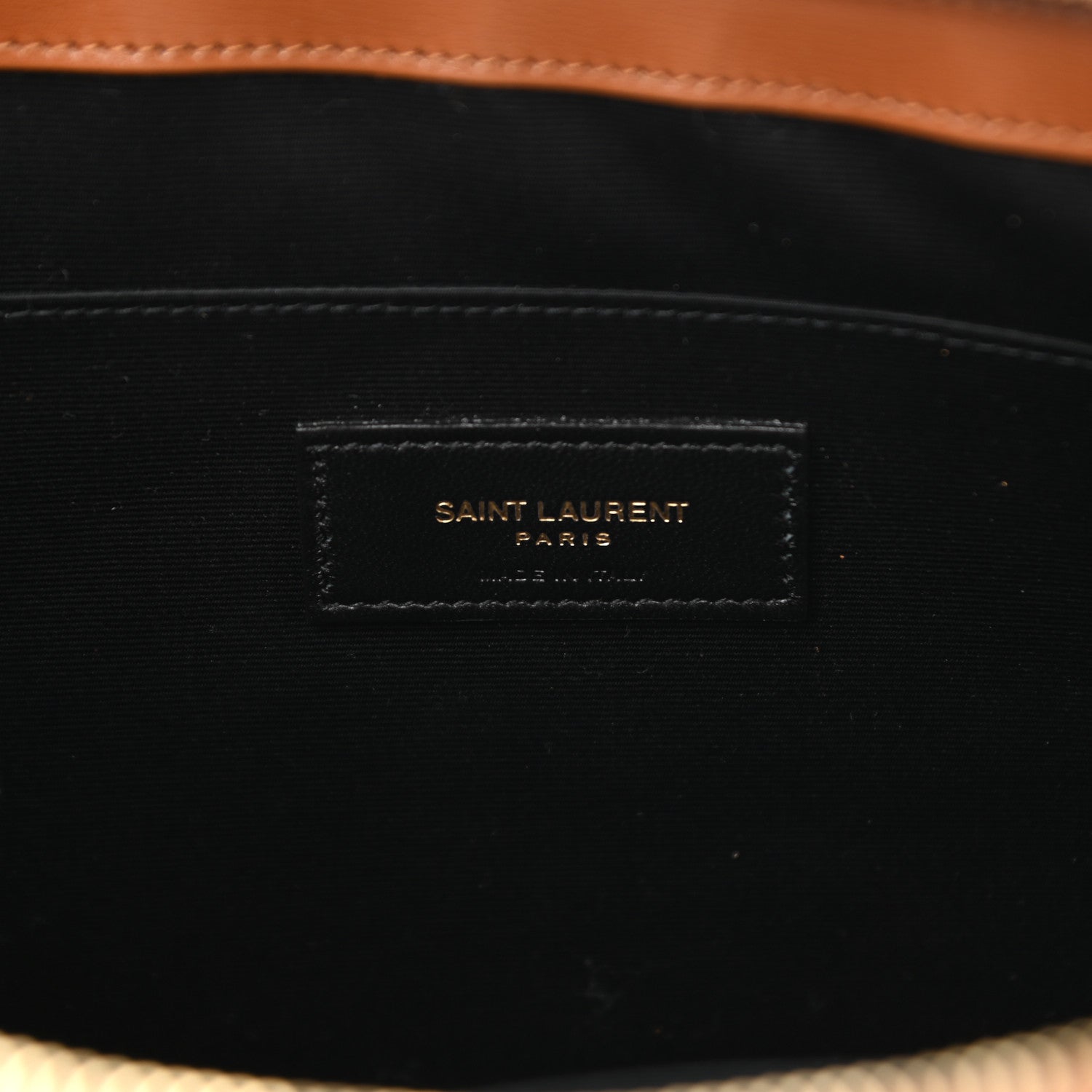 Saint Laurent Canvas Monogram Zipped Pouch Natural Beige Brick 6 of 7